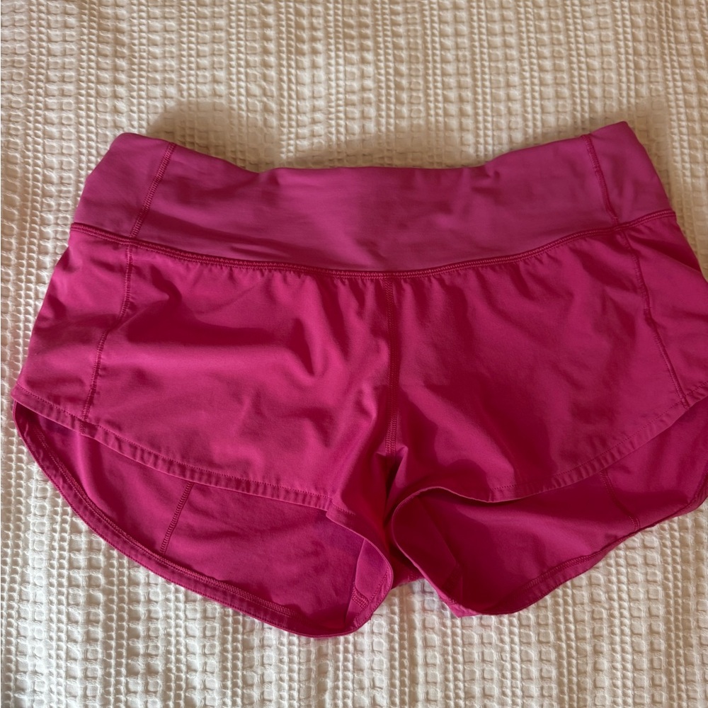 Lululemon Athletica 2.5 Speed Up Pink Shorts Size 6